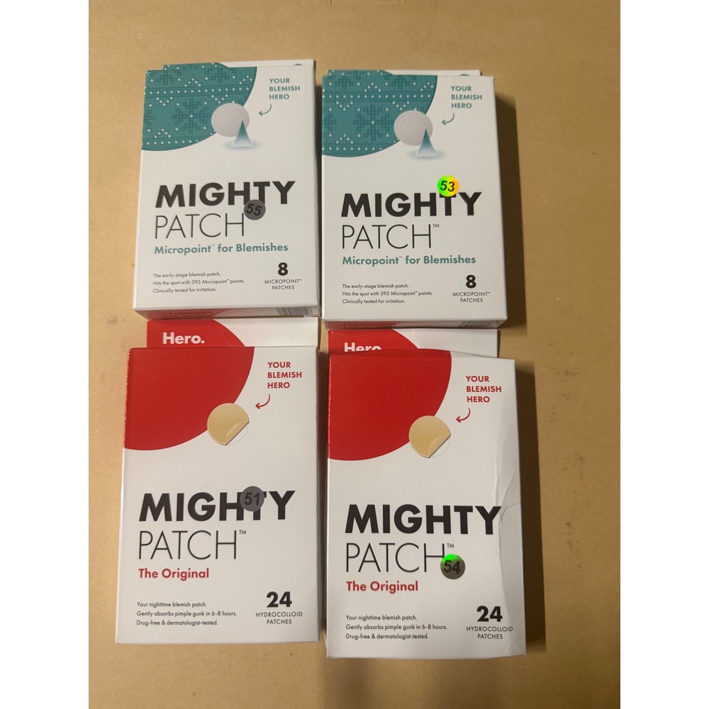 Hero Cosmetics Mighty Patch Bundle 4 Boxes Original & Micropoint 64 Total